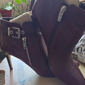 Marc Fisher Dark Burgundy Heeled Boots